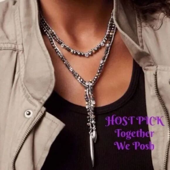 Stella & Dot Zoe Lariat Necklace – Gold Hematite Mix - Picture 6 of 12